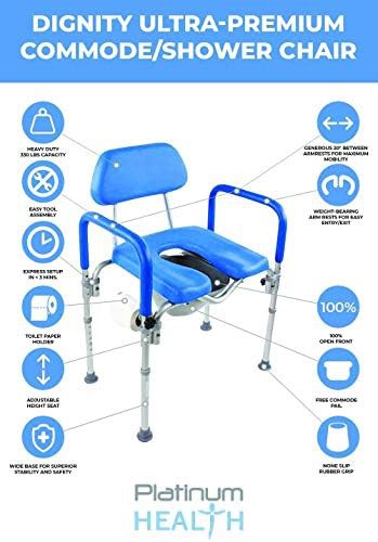 Dignity padded commode shower chair with backrest — photo 3