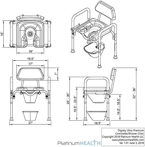 Dignity padded commode shower chair with backrest — photo 4