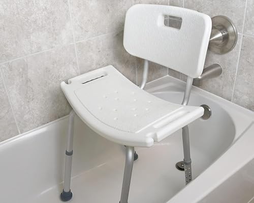 Adjustable Aluminum Shower Bench with Removable Back — photo 4