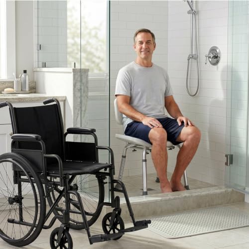 Adjustable Aluminum Shower Bench with Removable Back — photo 5