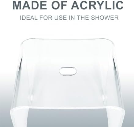 Clear acrylic modern shower stool — photo 3