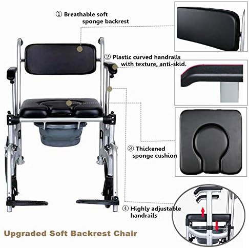 Mobile shower chair with locking wheels — photo 4