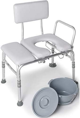 Three in one transfer bench with commode