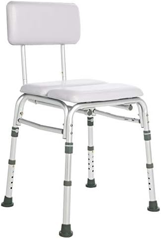 Deluxe padded shower chair with backrest