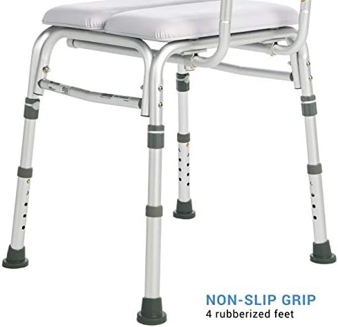 Deluxe padded shower chair with backrest — photo 3