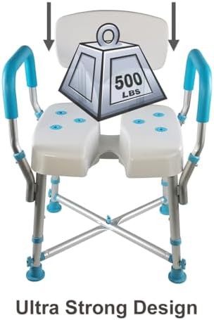 Hygienic cutout shower chair with backrest — photo 2