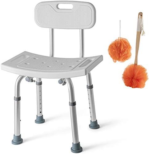 Aluminum Shower Chair with Backrest and Scrubber