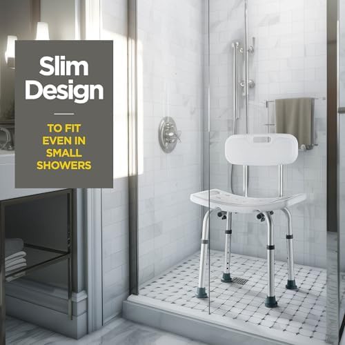 Aluminum Shower Chair with Backrest and Scrubber — photo 3