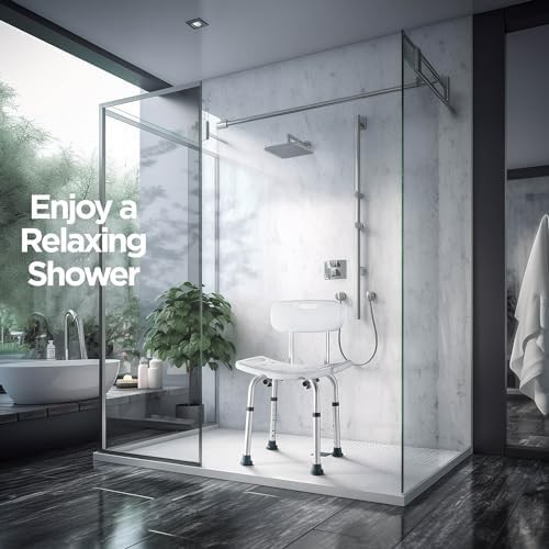 Aluminum Shower Chair with Backrest and Scrubber — photo 4