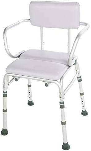 Padded shower chair with backrest and armrests