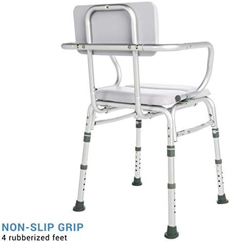 Padded shower chair with backrest and armrests — photo 3