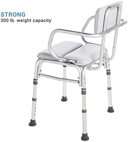 Padded shower chair with backrest and armrests — photo 4