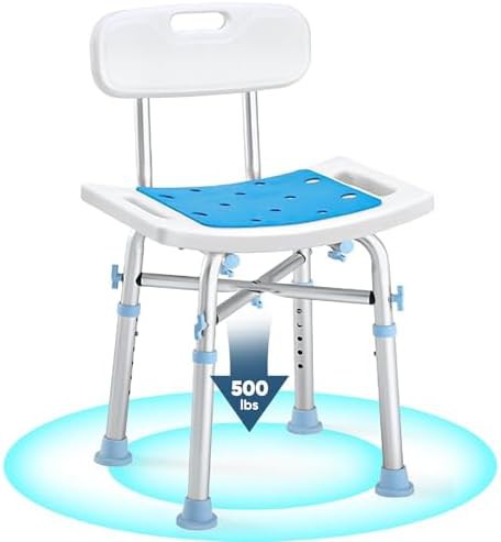 Padded shower chair with backrest 500 lb