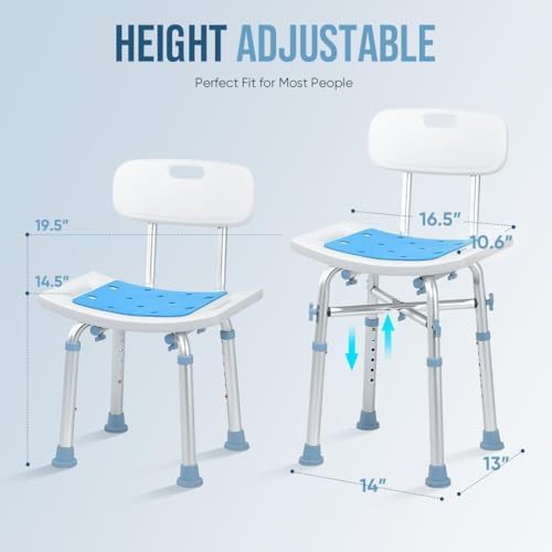 Padded shower chair with backrest 500 lb — photo 3