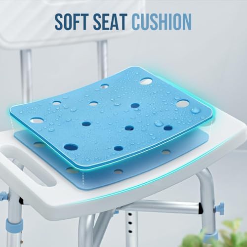 Padded shower chair with backrest 500 lb — photo 5