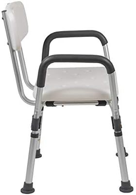 White shower chair with adjustable depth back — photo 4
