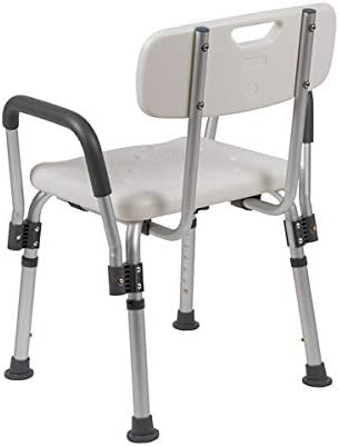 White shower chair with adjustable depth back — photo 5