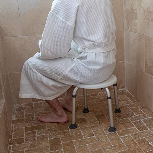 Gray shower stool with 300 lb rating — photo 4