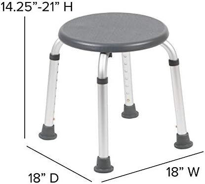 Gray shower stool with 300 lb rating — photo 5