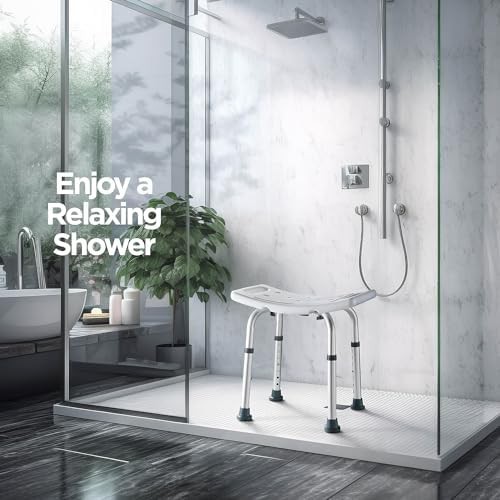 Adjustable Aluminum Shower Chair with Scrubber — photo 4