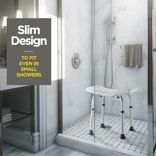 Adjustable Aluminum Shower Chair with Scrubber — photo 5