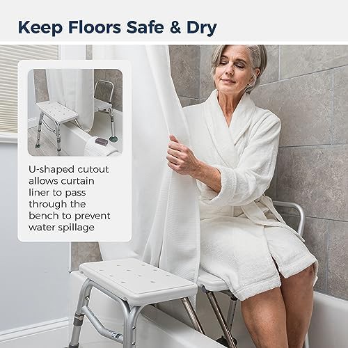 White splash defense tub transfer bench — photo 3