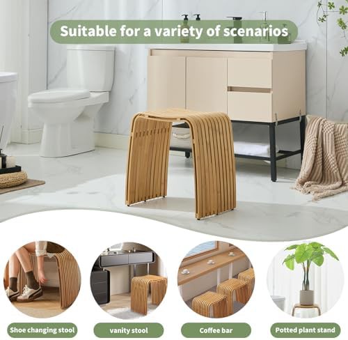 Bamboo Waterproof Non-Slip Bath Stool — photo 5
