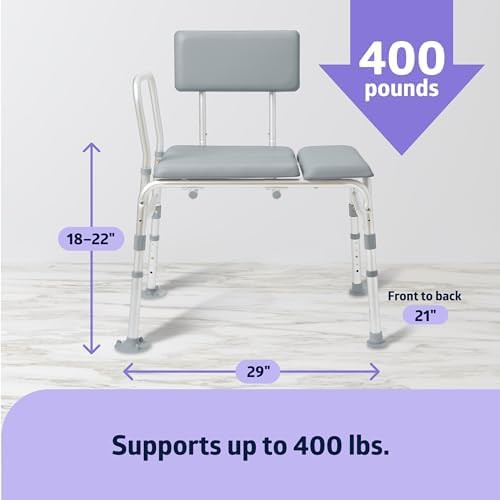 Padded transfer bench with side arm support — photo 4