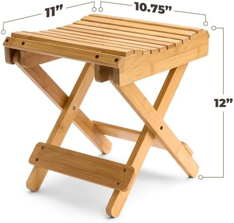 Folding Bamboo Shaving and Foot Stool — photo 3