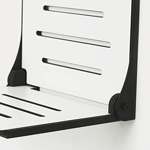 White phenolic folding corner shower bench — photo 4