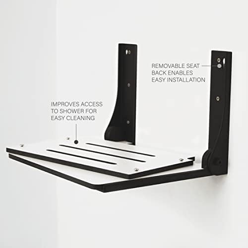 White phenolic folding corner shower bench — photo 5