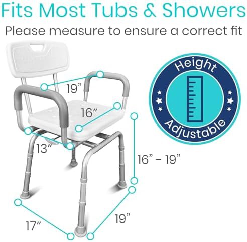 Rotating swivel shower chair with backrest — photo 3