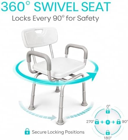 Rotating swivel shower chair with backrest — photo 4