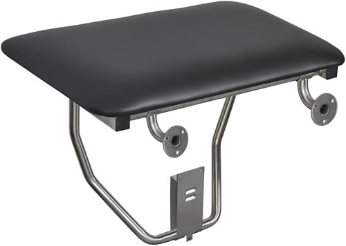 Padded white wall mount folding bench — photo 5