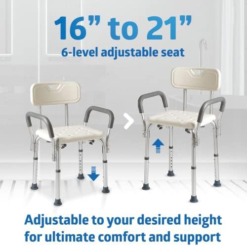 Shower Chair with Padded Armrests and Backrest — photo 4