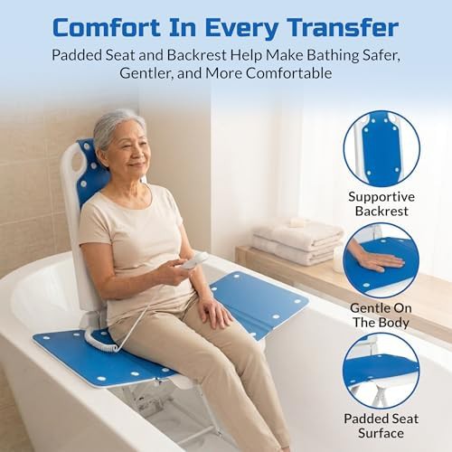 Electric bath lift with padded seat — photo 3