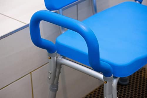 Blue high capacity padded shower chair — photo 3