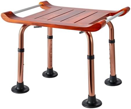 Teak shower bench with integrated arms — photo 3