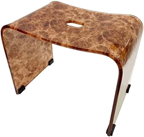 Brown marble pattern acrylic shower chair