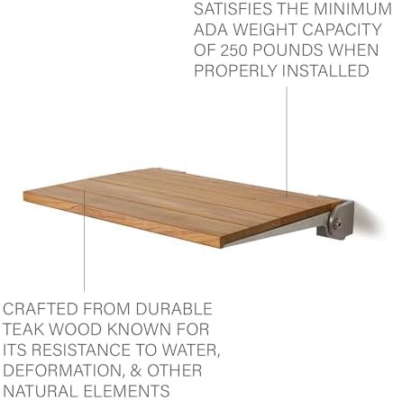 Natural Teak Slimline Folding Shower Bench — photo 4