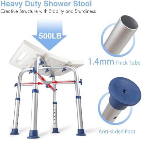 Blue heavy duty 500 lb shower stool — photo 4