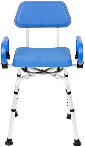 Padded swivel shower chair with arms