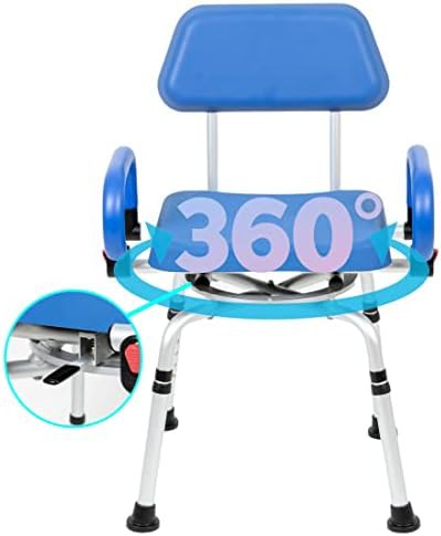 Padded swivel shower chair with arms — photo 4