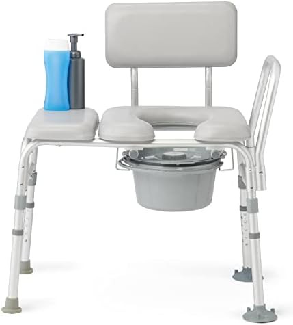 Padded transfer bench and commode combination — photo 4