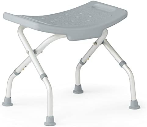 Folding gray shower chair without backrest