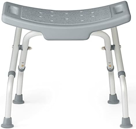 Folding gray shower chair without backrest — photo 3