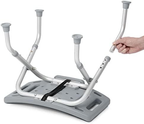 Folding gray shower chair without backrest — photo 4