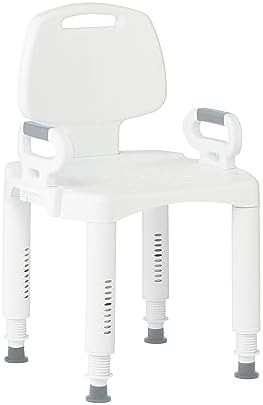 Premium plastic shower chair with backrest