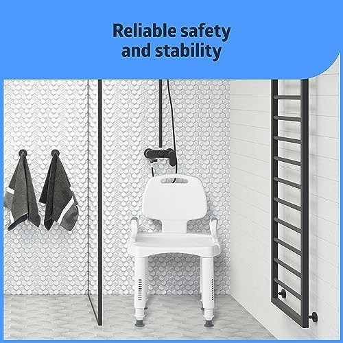 Premium plastic shower chair with backrest — photo 4
