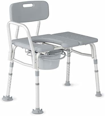 Transfer bench with perineal cut out and bucket
